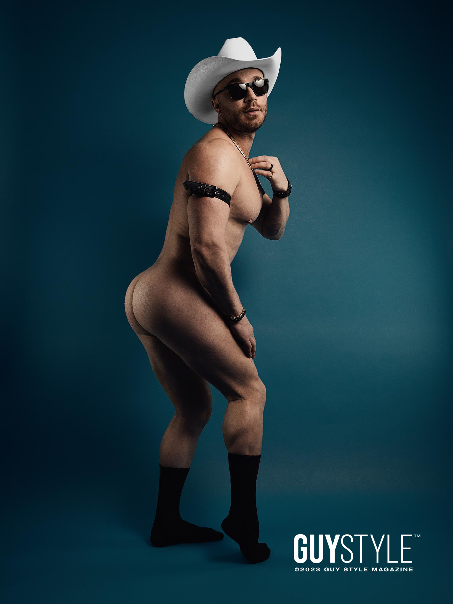 Teal Temptation – NYC Male Boudoir Experience Photoshoot Starring Cocky Cowboy