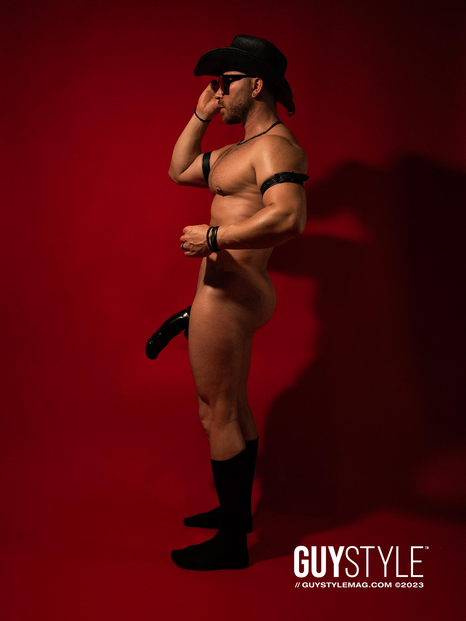 Red, Black, and Daring: Maxwell Alexander's Queer Art Extravaganza ft. Cocky Cowboy – Presented by HARD NEW YORK – The Best Homoerotic Art Prints on Canvas