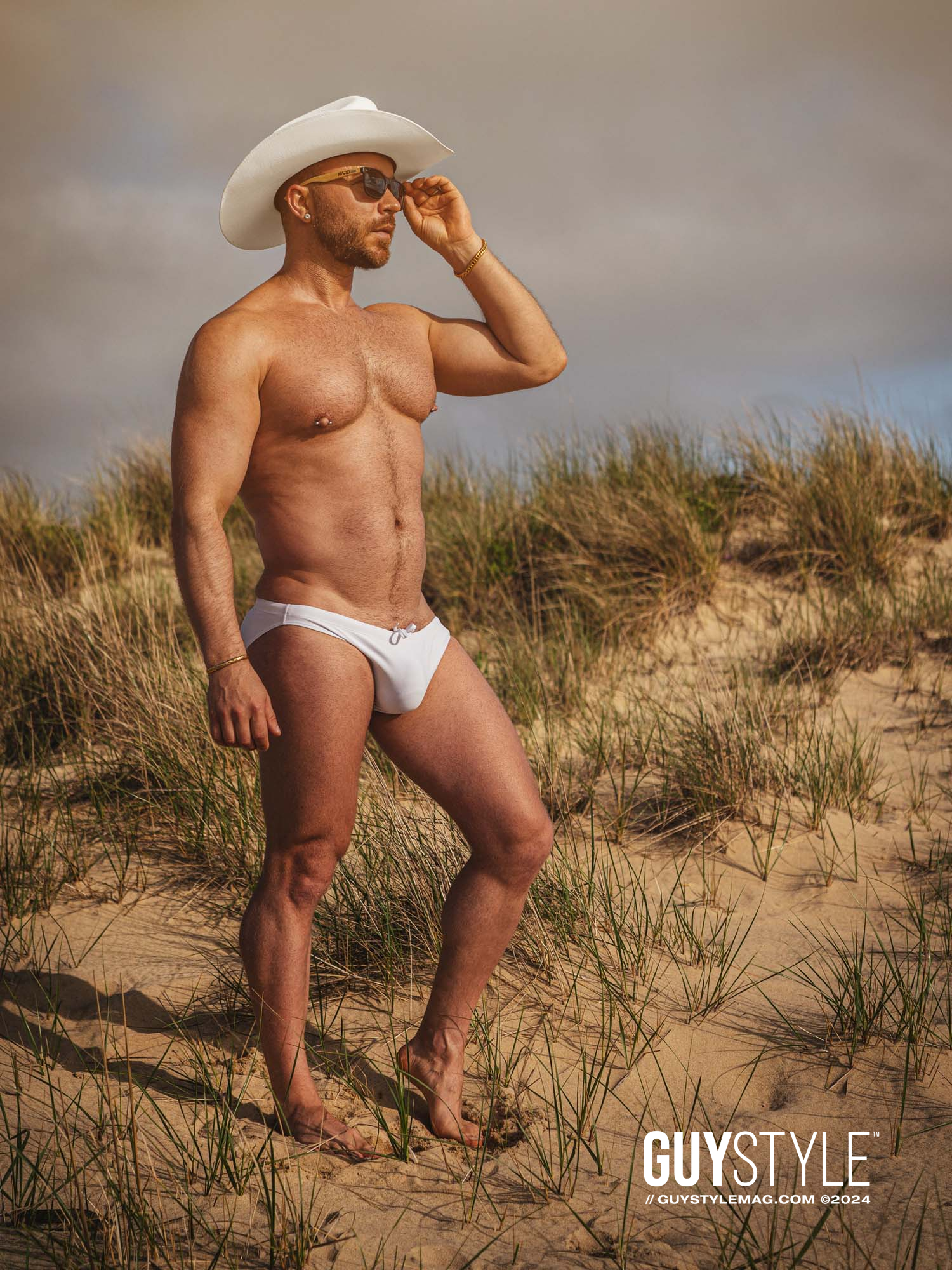 Discover the New Homoerotic Male Boudoir Photoshoot by Queer Artist Maxwell Alexander: Meet the Cocky Cowboy on the Sandy Beaches of East Hampton – Presented by HARD NEW YORK – Homoerotic Art Gallery and Prints Store